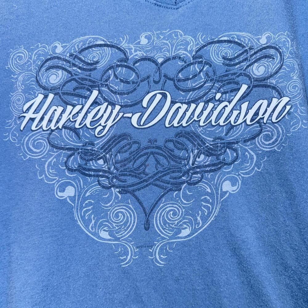 Harley Davidson V-Neck Black Pearl Belize Tee - Small - Picture 2 of 7
